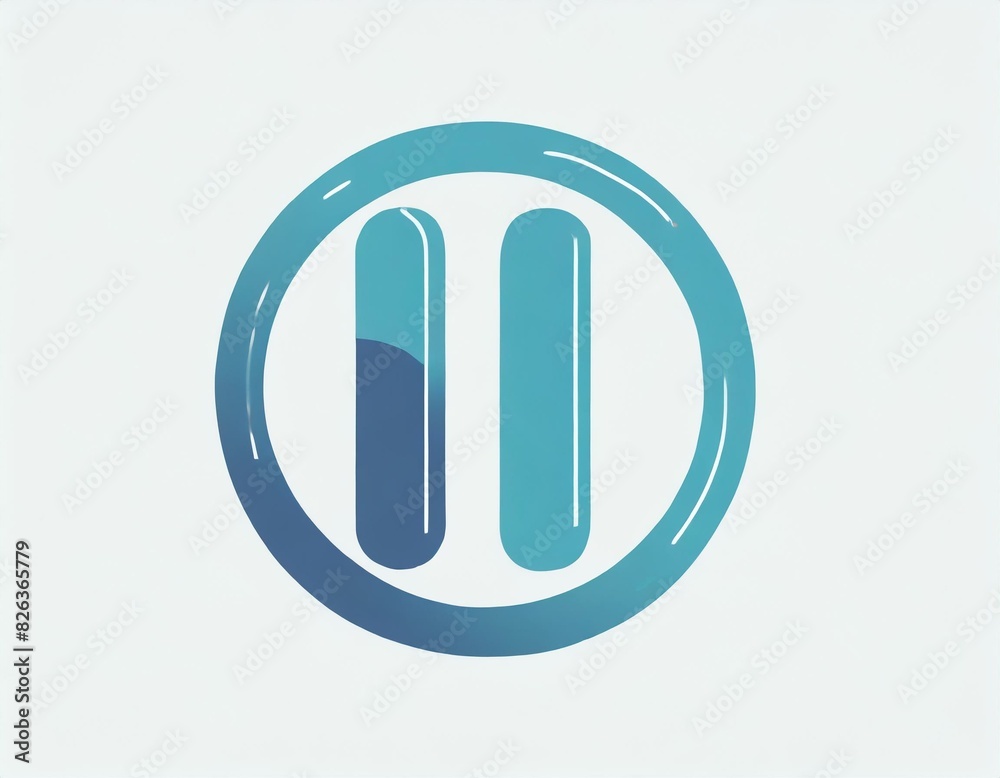 pause button vector icon on white background, logo audio video pause button vector icon on white background, logo audio video