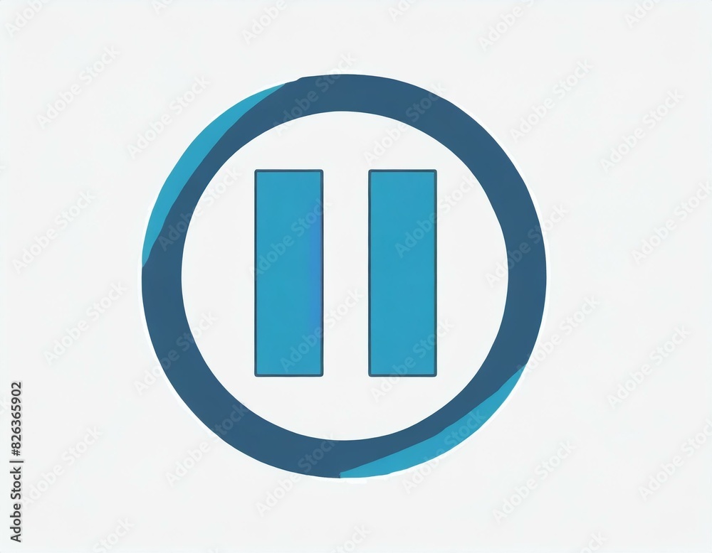 pause button vector icon on white background, logo audio video pause button vector icon on white background, logo audio video