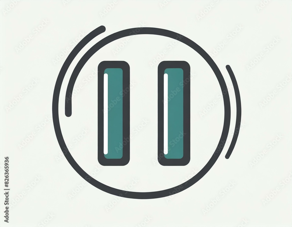 pause button vector icon on white background, logo audio video pause button vector icon on white background, logo audio video