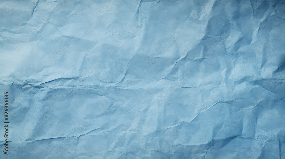 Blue paper crumpled background texture