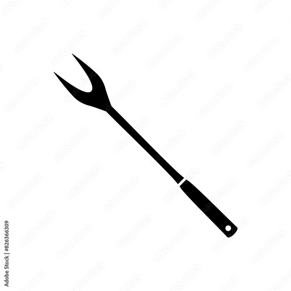 BBQ or grill tools icon, Barbecue fork in flat design