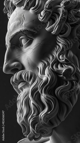 ancient renaissance sculpture with intricate facial features