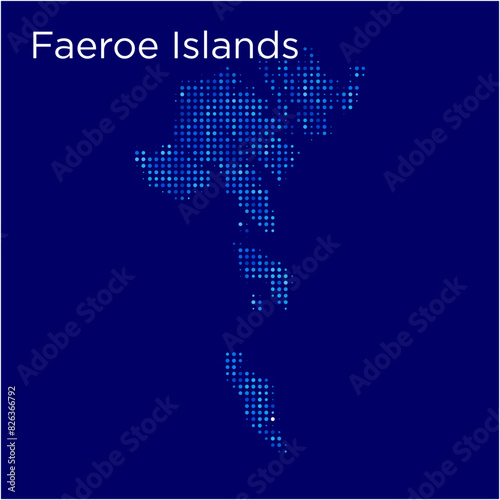 faeroe islands map with blue bg photo