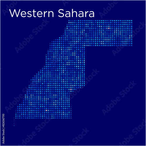 wesetrn sahara map with blue bg photo