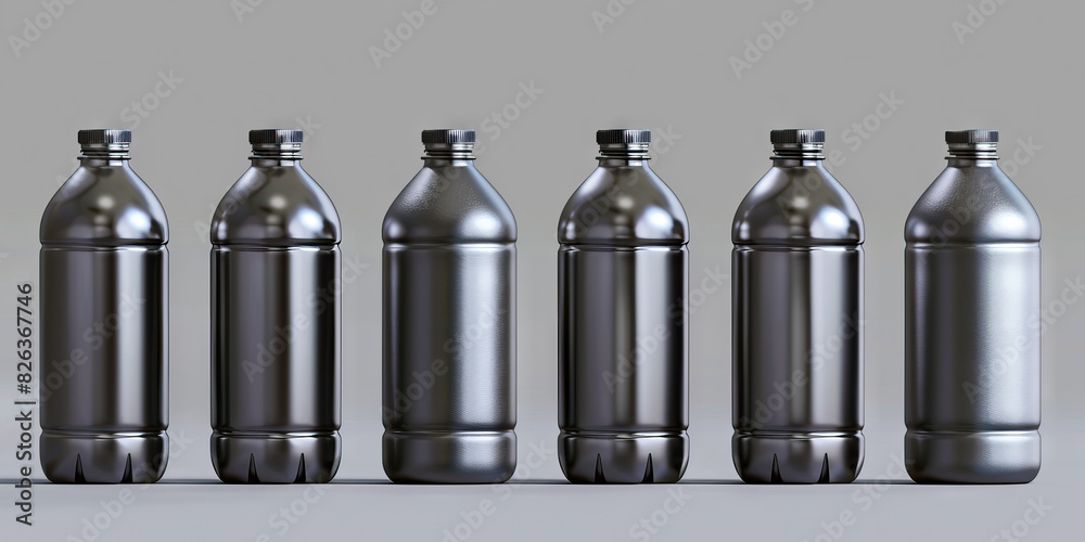 Steel Gray Plastic Bottles: Occasionally used for some industrial and automotive products, steel gray bottles can be recycled into new Steel Gray Plastic Bottles: Occasionally used for some industrial and automotive products, steel gray bottles can be recycled into new
