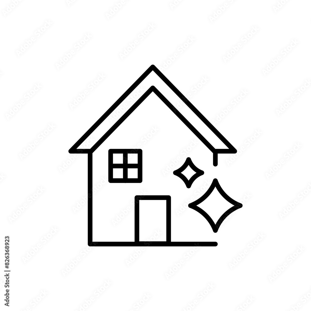 Fototapeta premium Clean house outline icons, minimalist vector illustration ,simple transparent graphic element .Isolated on white background