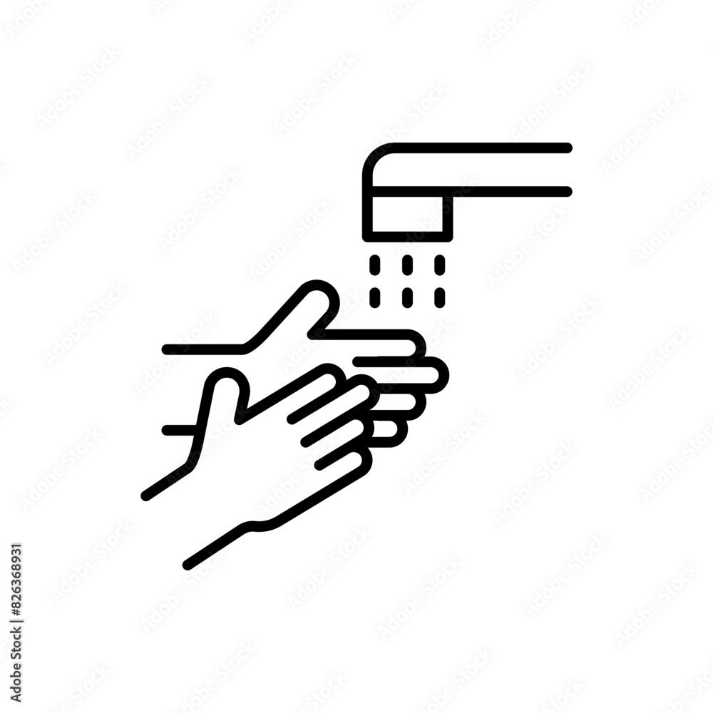 Washing hand outline icons, minimalist vector illustration ,simple transparent graphic element .Isolated on white background Washing hand outline icons, minimalist vector illustration ,simple transparent graphic element .Isolated on white background