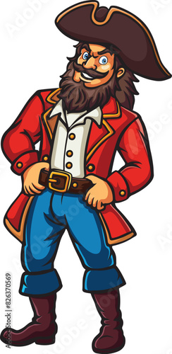 Cartoon pirate isolated on white background