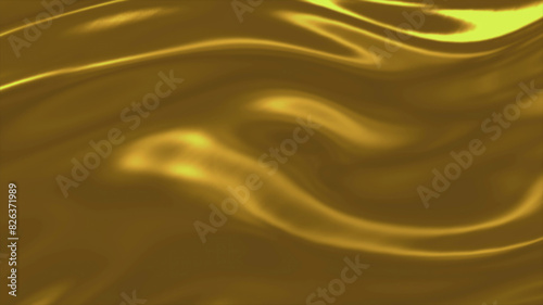 The gold wave of smooth silk, satin and soft fabric. © flying creature