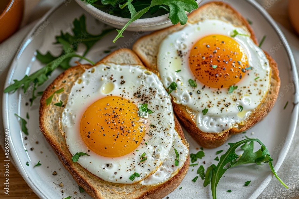Fried Eggs on Toast with Salad: A Delicious and Easy Breakfast Fried Eggs on Toast with Salad: A Delicious and Easy Breakfast