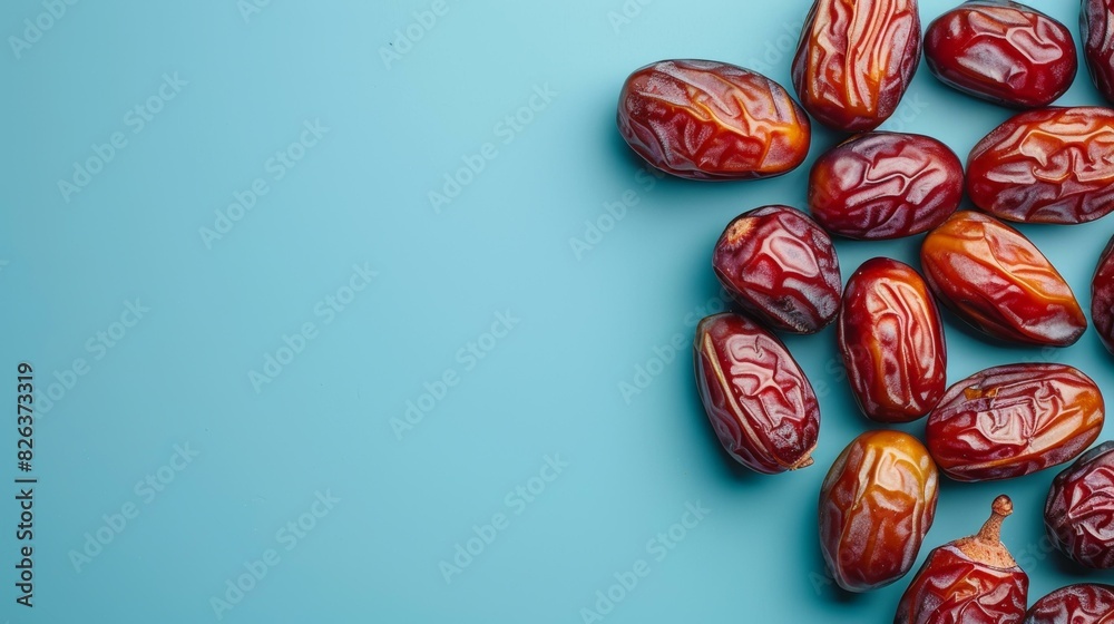 Fresh Dates on a Blue Background - Healthy & Delicious