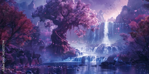 Enchanted Forest Waterfall at Twilight