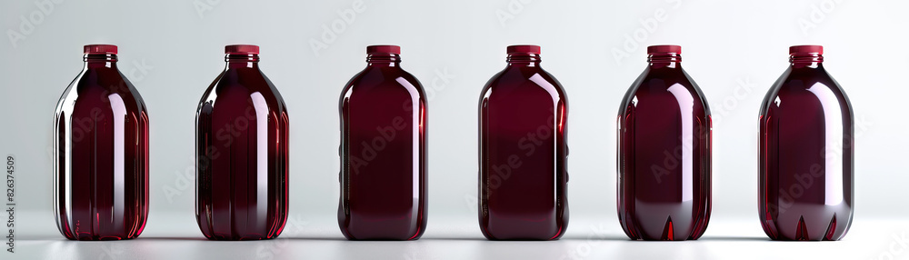 Maroon Plastic Bottles: Sometimes used for some food products and cosmetics, maroon bottles can be recycled into new Maroon Plastic Bottles: Sometimes used for some food products and cosmetics, maroon bottles can be recycled into new