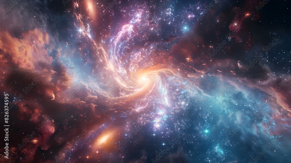 Obraz premium Interstellar Travel Through Cosmic Gateways to Distant Galaxies Futuristic Transportation Concepts Inspired by the Wonders of the Universe