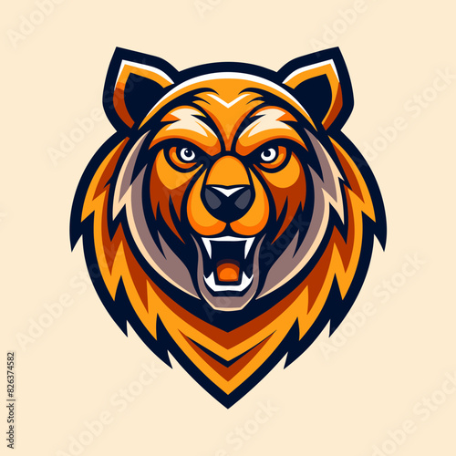 Elegant Bear Head Logo Design: Modern and Minimalist Animal Branding