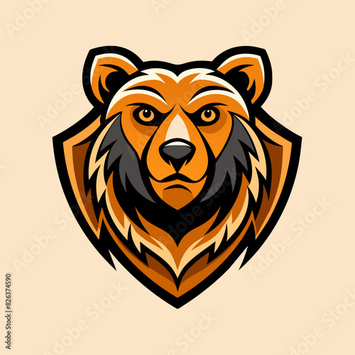 Elegant Bear Head Logo Design: Modern and Minimalist Animal Branding