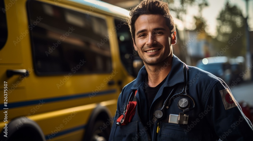 Portrait of a Smiling Paramedic in Uniform Portrait of a Smiling Paramedic in Uniform