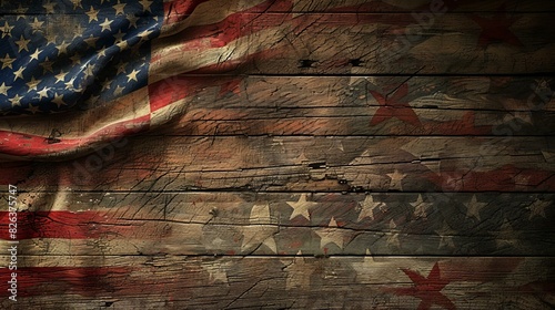 Rustic American Flag Canvas Background photo