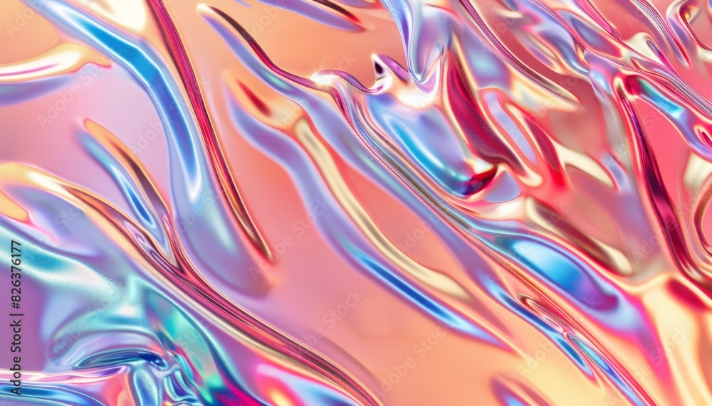A metallic chrome liquid texture background with a shiny iridescent and holographic finish, reflecting a modern and futuristic design A metallic chrome liquid texture background with a shiny iridescent and holographic finish, reflecting a modern and futuristic design