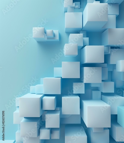 Abstract Blue Cube Background