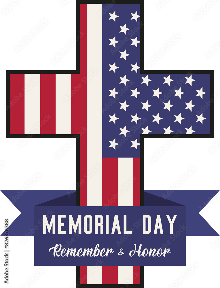 Fototapeta premium American cross memorial day