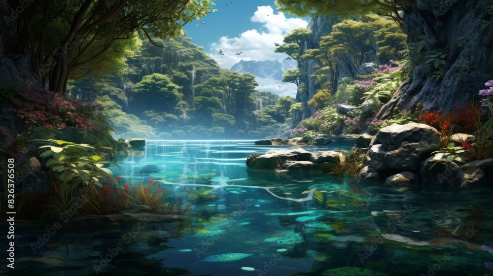 Tranquil Tropical Rainforest Scene Tranquil Tropical Rainforest Scene