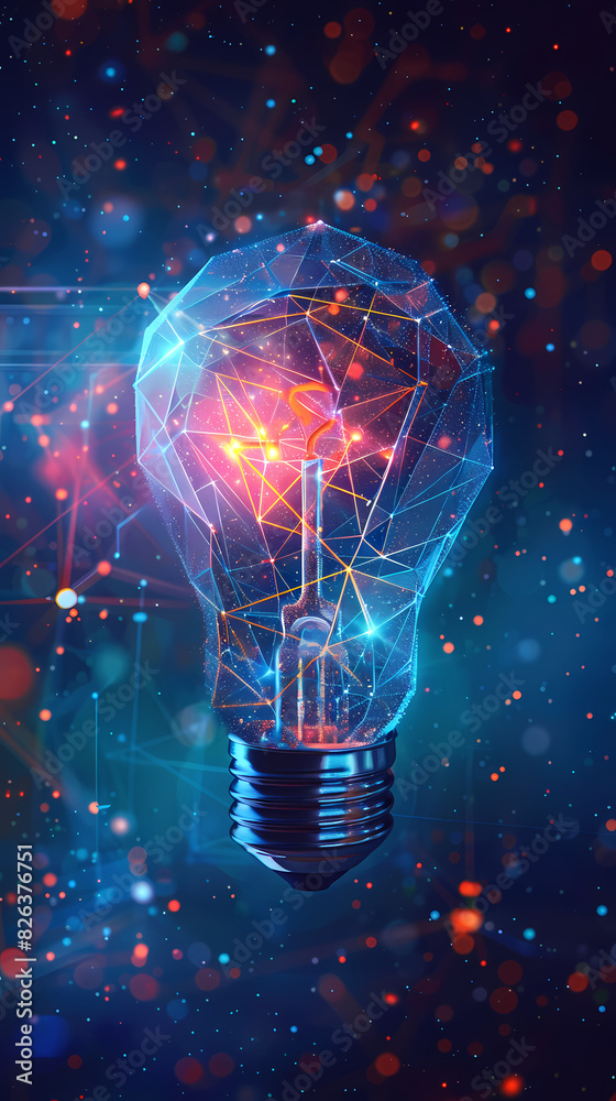 Light bulb flashing on digital technology background for business concept and innovation concept Light bulb flashing on digital technology background for business concept and innovation concept
