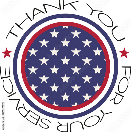 Thank you for your service american patriotic vector