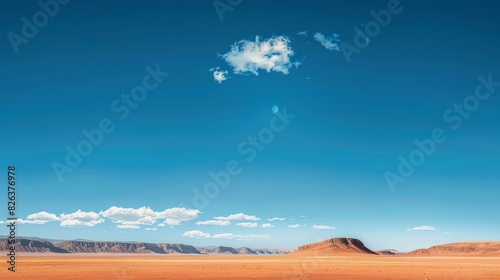 Принти на полотні Expansive Desert Landscape Under Blue Skies