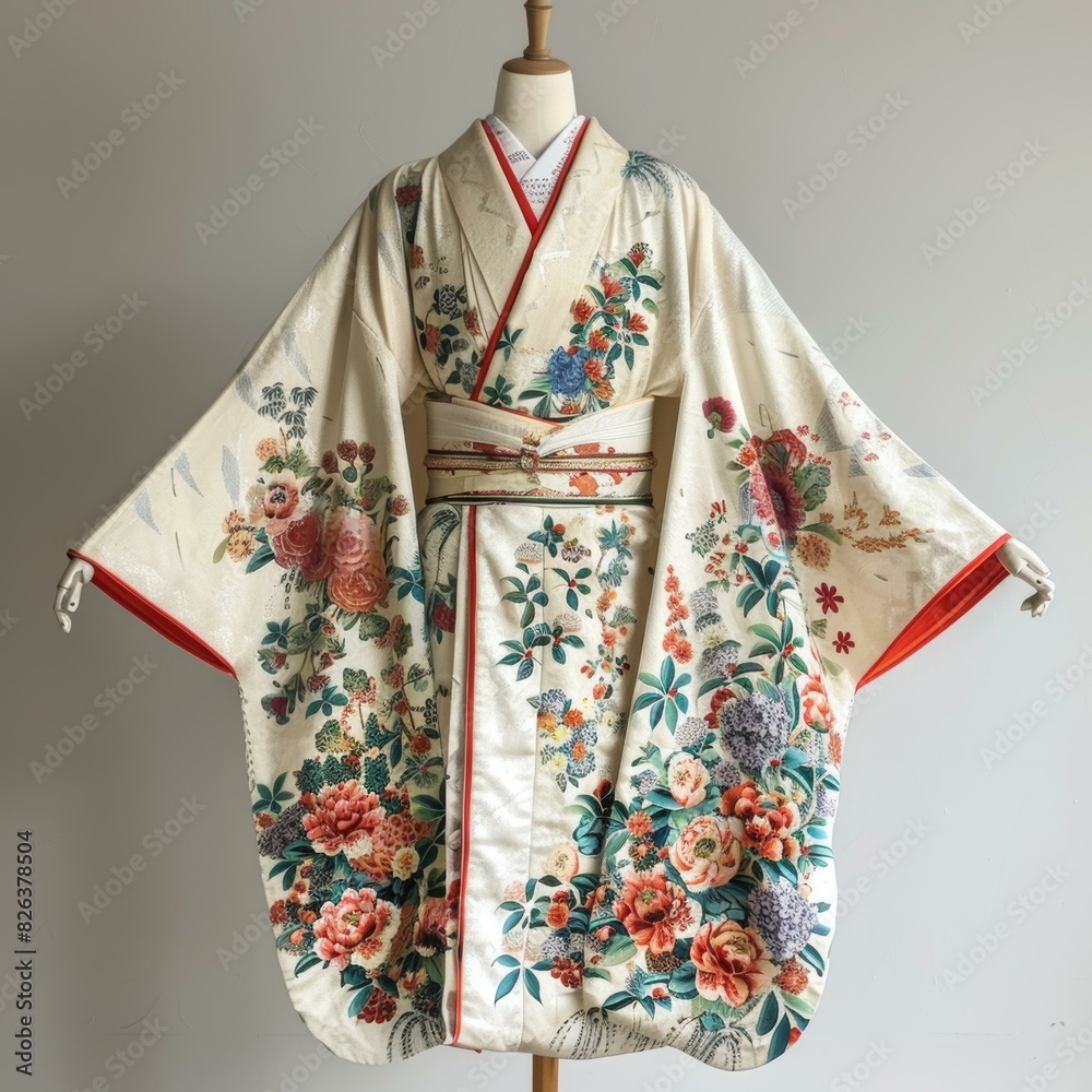 A kimono with a floral pattern