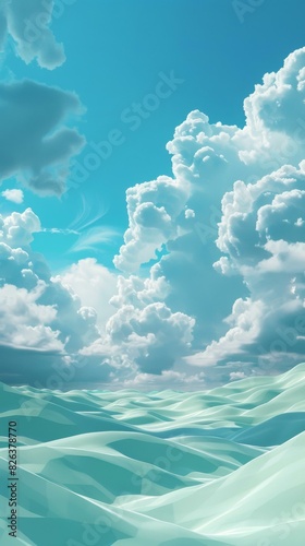 Turquoise Sky Over Tranquil Ocean photo