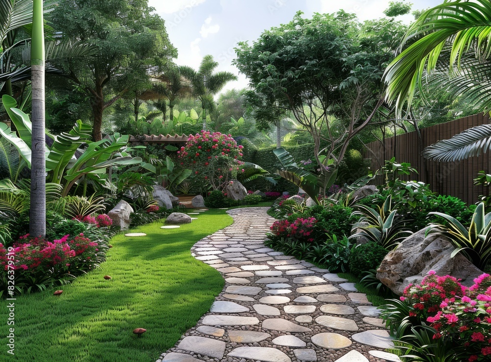 Garden Landscape Design Renderings-Greening and beautification