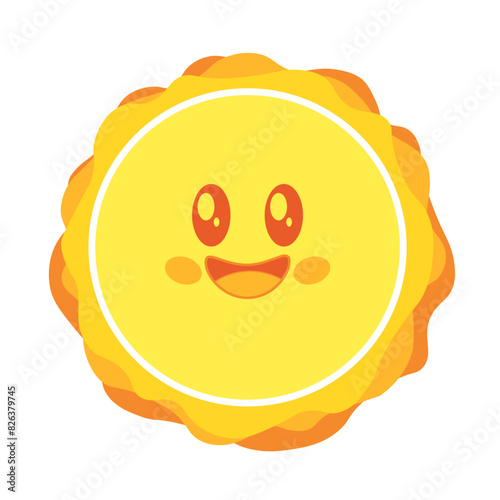 Sun with cute and kawaii face