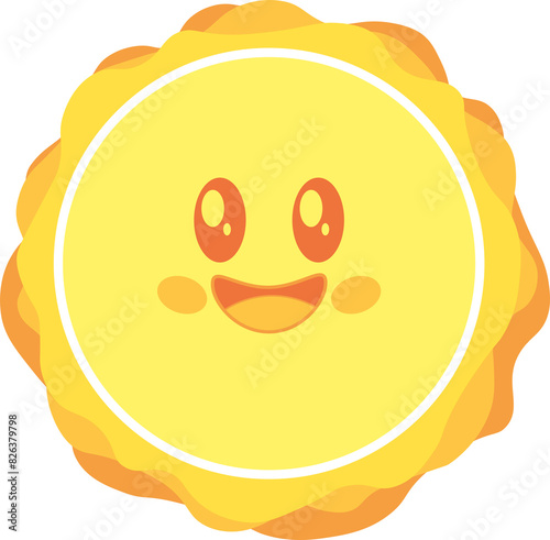 Sun with cute and kawaii face