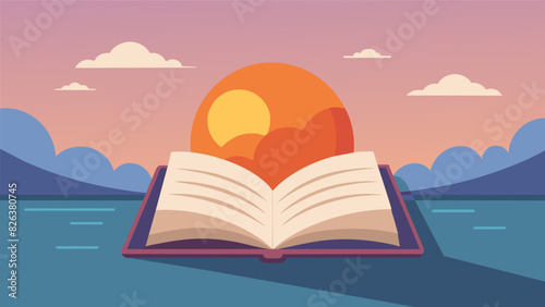 The stillness of the sunrise reflects in the pages of my journal making it the perfect place for early morning introspection.. Vector illustration