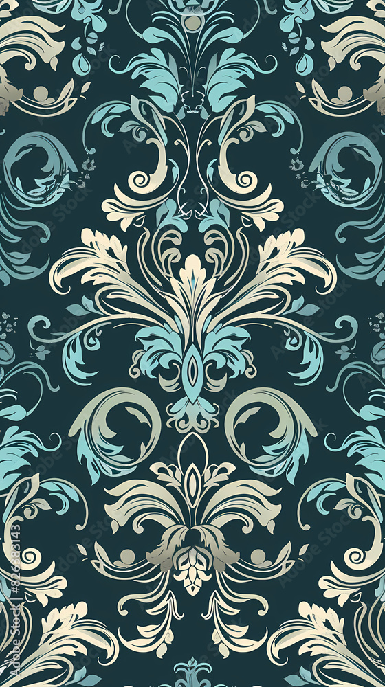 Damask pattern vector image Damask pattern vector image