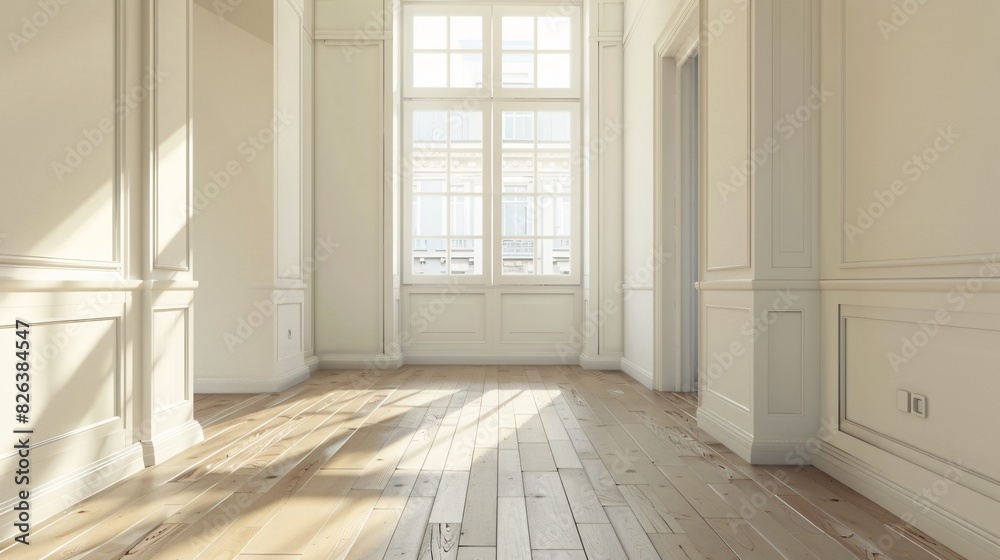 Simple Empty Room of a Nice House with Centered View, Capturing the Middle of the Room in a Clean, Minimalistic, and Modern Style, Perfect for Real Estate and Interior Design Inspiration Simple Empty Room of a Nice House with Centered View, Capturing the Middle of the Room in a Clean, Minimalistic, and Modern Style, Perfect for Real Estate and Interior Design Inspiration
