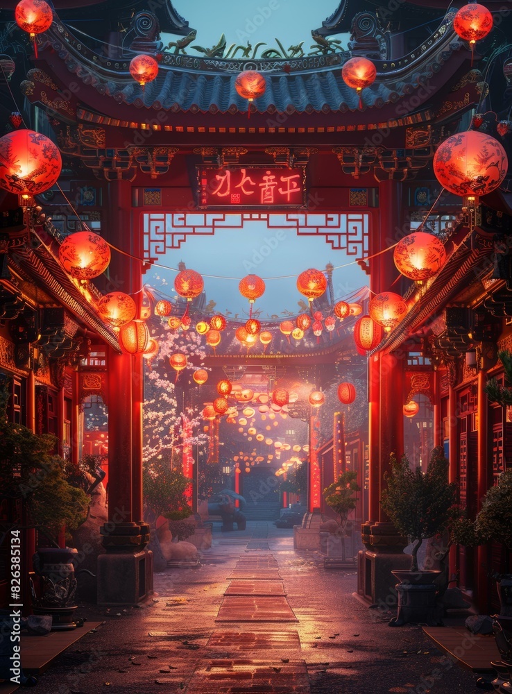 Chinese New Year Lantern Festival Street Scene Chinese New Year Lantern Festival Street Scene