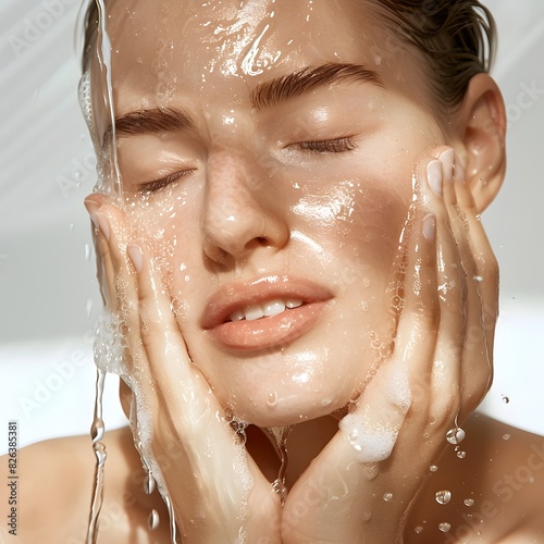 Radiant Skin Ritual A Model s Morning Cleansing Routine in Soft Natural Light