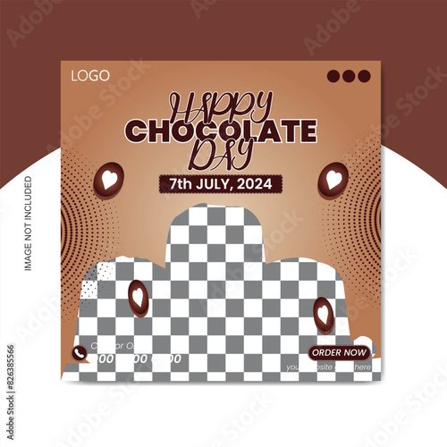 Принти на полотні Happy Chocolate day social media banner template celebrating the festival