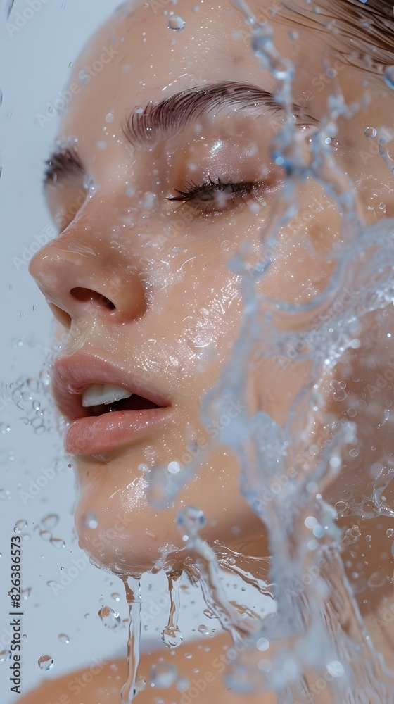 Tranquil Facial Cleansing Moment of Refreshment and Rejuvenation