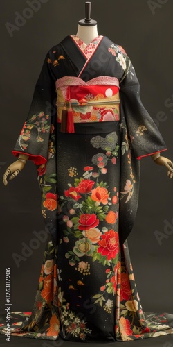 A kimono with a floral pattern © duyina1990