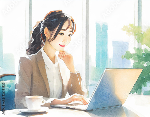 illustration of office lady photo