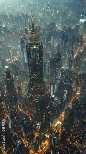  futuristic cityscape at night