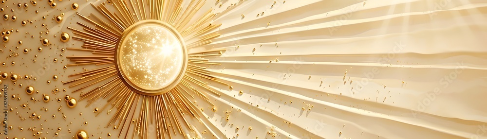Obraz premium Radiant Golden Sunburst Luxury Background with Warm Metallic Glow and Textured Granular Pattern