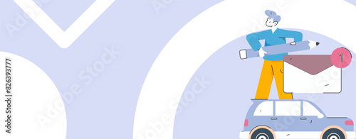 Buy insurance for car flat character vector concept operation illustration

