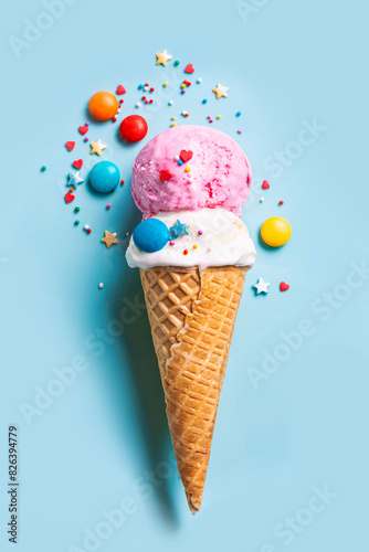 Ice Cream Cone With Sugar Sprinkles