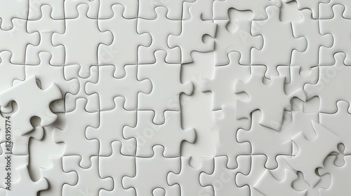 A white puzzle with some missing pieces.