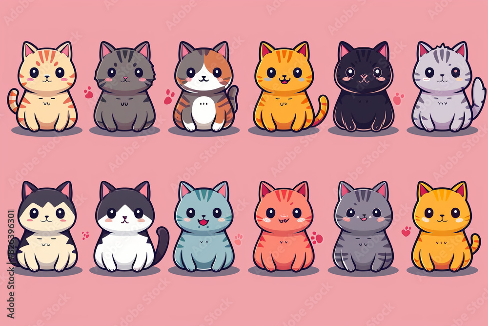 a-grid-of-cute-kawaii-cat-characters-in-the-style-of-digital-art-and