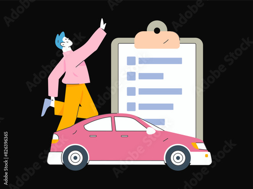 Buy insurance for car flat character vector concept operation illustration  © Lyn Lee